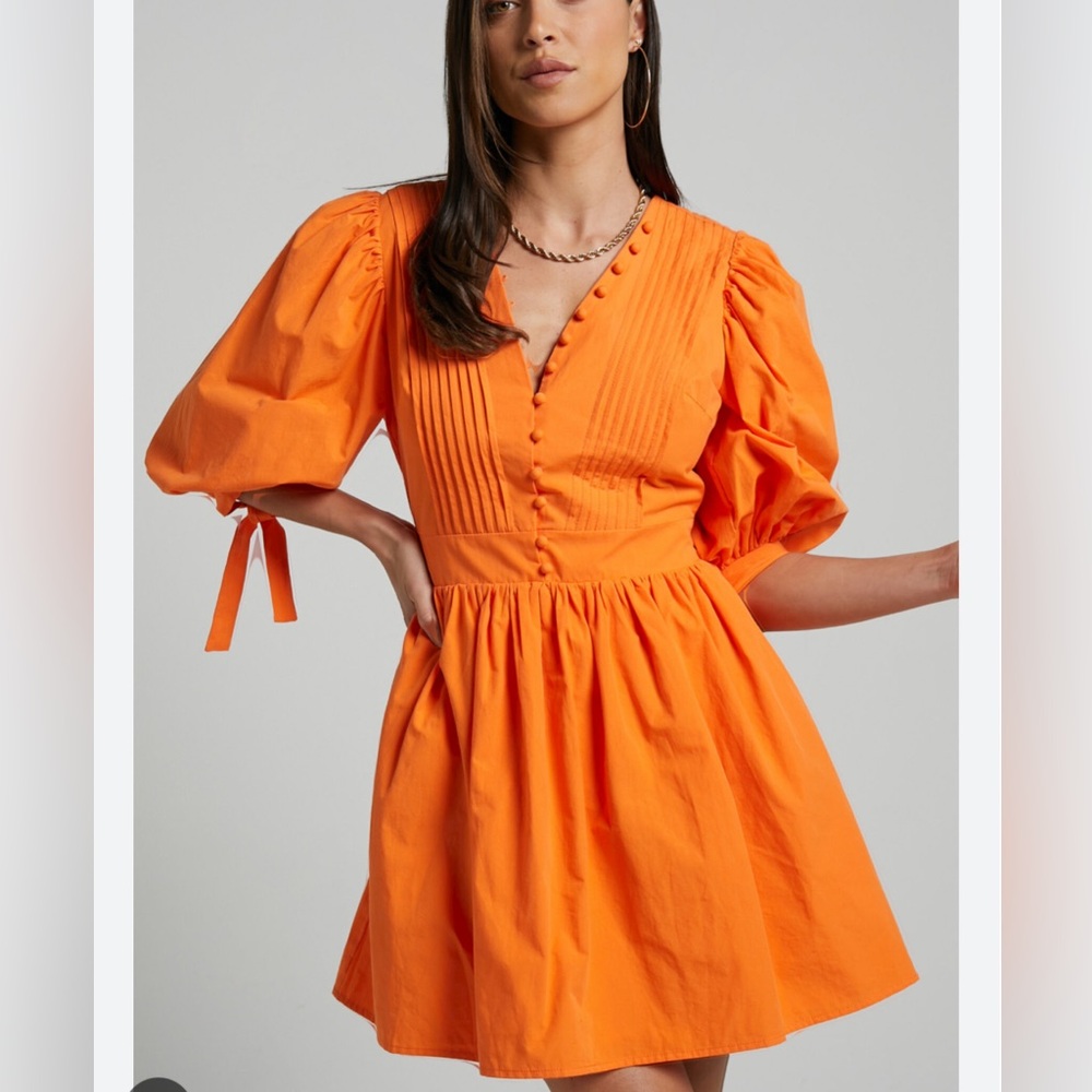 showpo orange mini dress